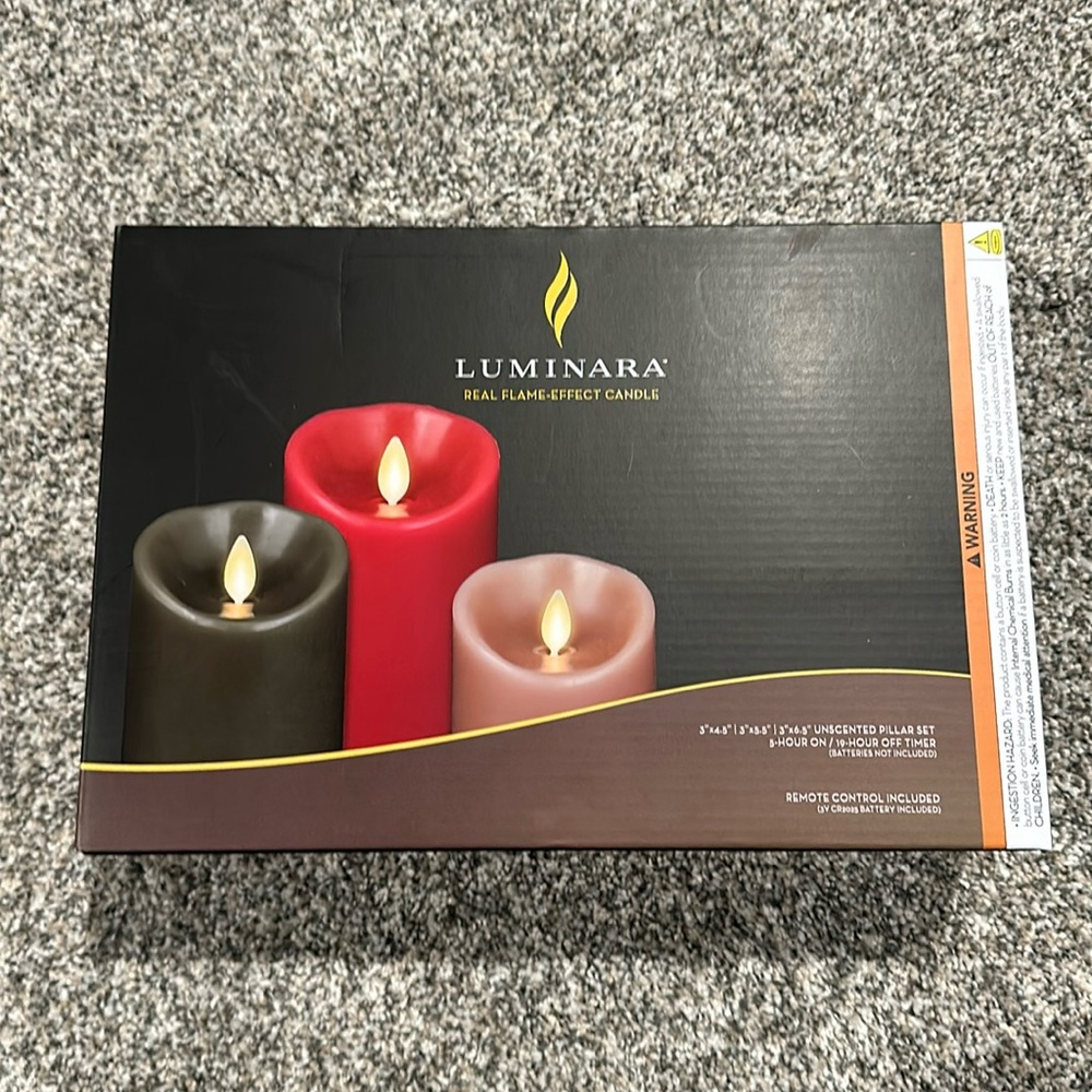 Luminara 3 pack in cranberry, muted olive and sandy rose